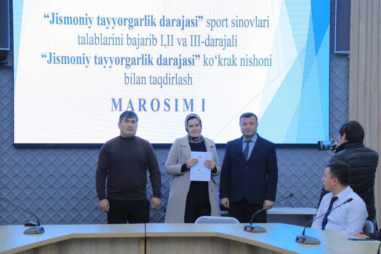 Sport sinovlarida yaxshi natijalarni ko‘rsatgan talabalar taqdirlandi