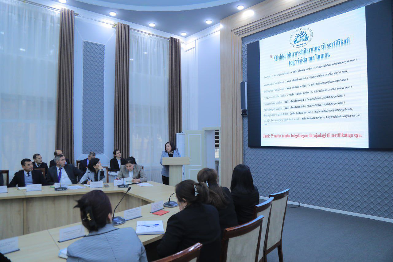 NAMANGAN DAVLAT PEDAGOGIKA INSTITUTIDA 6-SONLI KENGAYTIRILGAN KENGASH YIGʻILISHI BO'LIB O'TDI