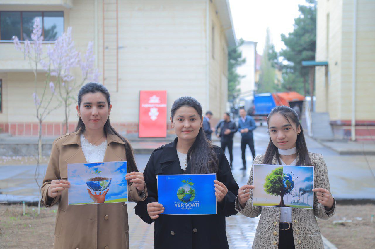 Namangan davlat pedagogika institutida "Yer soati" aksiyasi doirasida elektr energiyasi bir soatga ochirildi.