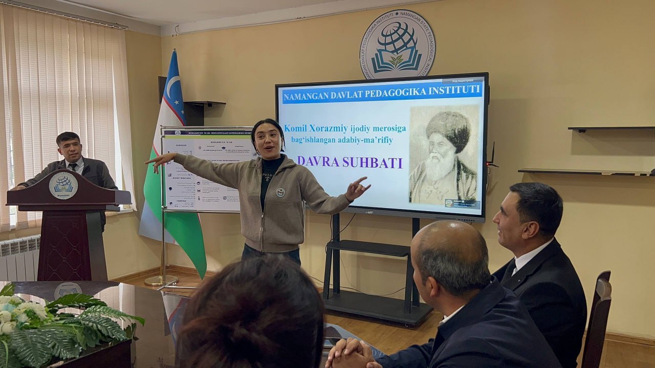 Namangan davlat pedagogika institutida Komil Xorazmiy ijodiy merosiga bagʻishlangan adabiy-maʼrifiy davra suhbati o'tkazildi.