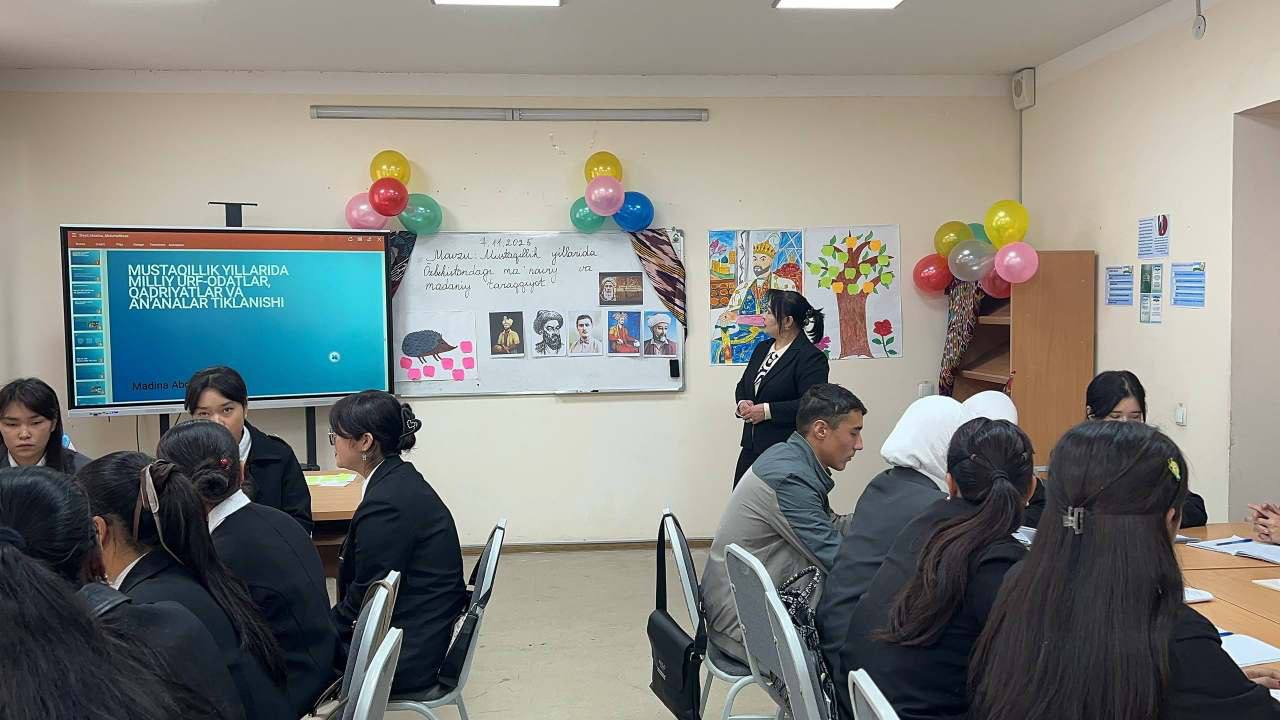 “Mustaqillik yillarida O‘zbekistondagi ma’naviy va madaniy taraqqiyot” mavzusida ochiq seminar mashg‘uloti o‘tkazildi