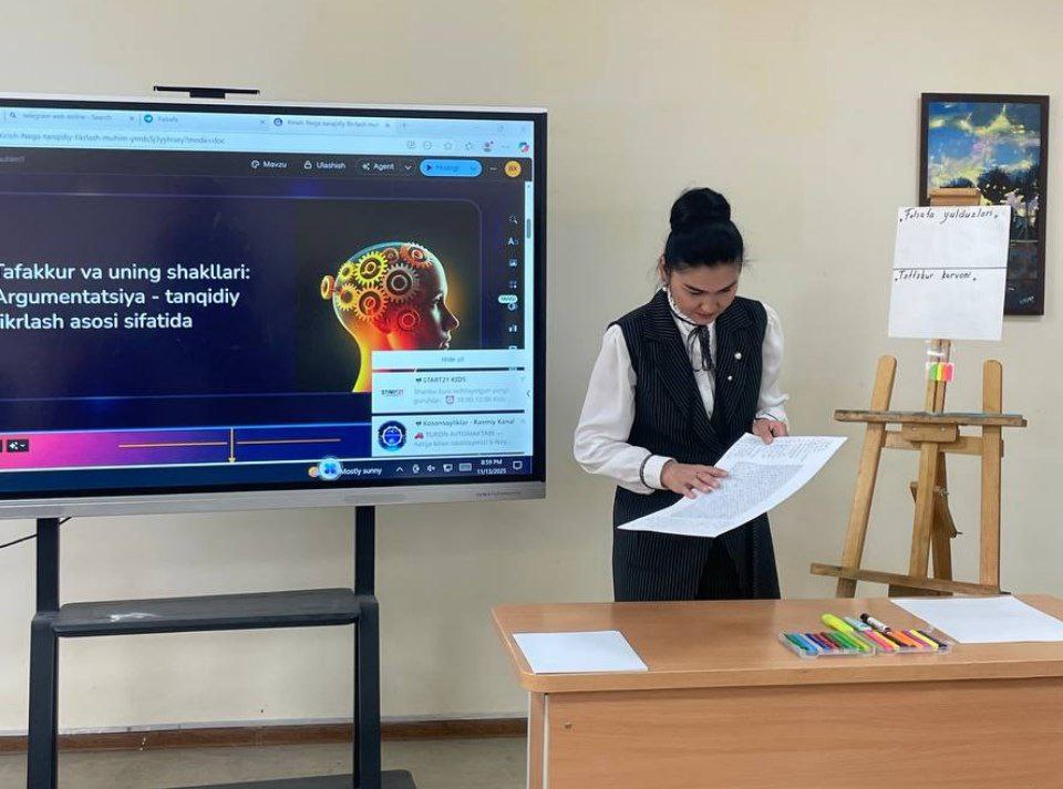 “Tafakkur va uning shakllari. Argumentatsiya tanqidiy fikrlash asosi sifatida” mavzusida ochiq seminar mashg‘uloti o‘tkazildi.