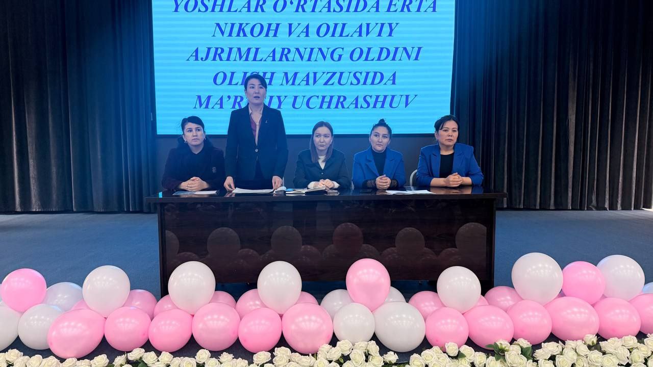 “Yoshlar o’rtasida erta nikoh va oilaviy ajrimlarni oldini olish“ mavzusida davra suhbati o’tkazildi.