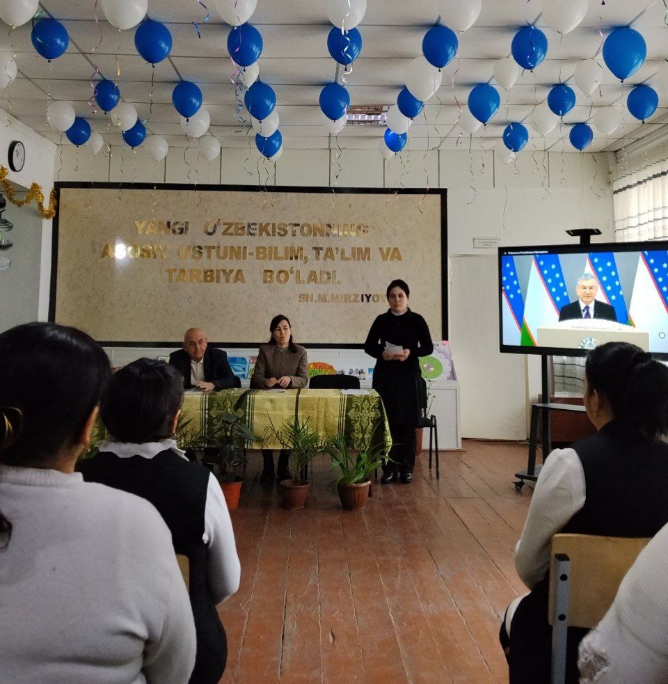 O‘zbekiston Respublikasi Prezidenti Shavkat Mirziyoyev tomonidan yo‘llangan  murojaatnoma bilan tanishish va uni o‘rganish bo‘yicha oʻquv- seminari tashkil etildi.